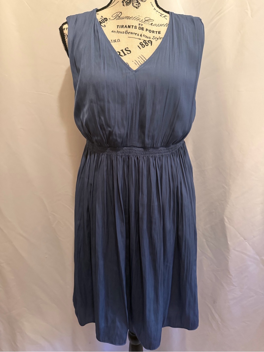 Simply Vera Vera Wang Sleeveless V-Neck Slate Blue Dress